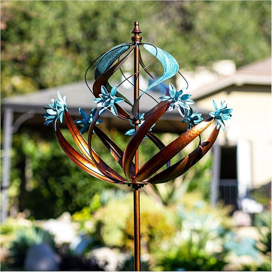 Outdoor Metal Wind Spinner for Yard Garden - Large Kinetic Wind Sculptures Spinners Outdoor, Gift for Birthday, Anniversary, Housewarming, Christmas (W26 x H86)