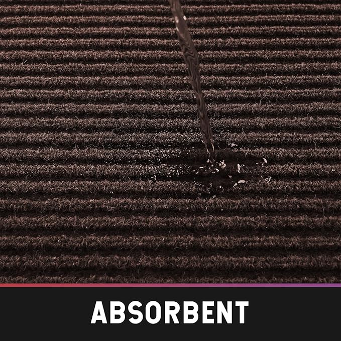 fani 2 PCS Heavy Duty Large Outdoor Indoor Entrance Doormat Brown Waterproof Low Profile Entrance Rug Front Door Mat Patio Anti-Skid Rubber Back, 31x47 inch (Brown)