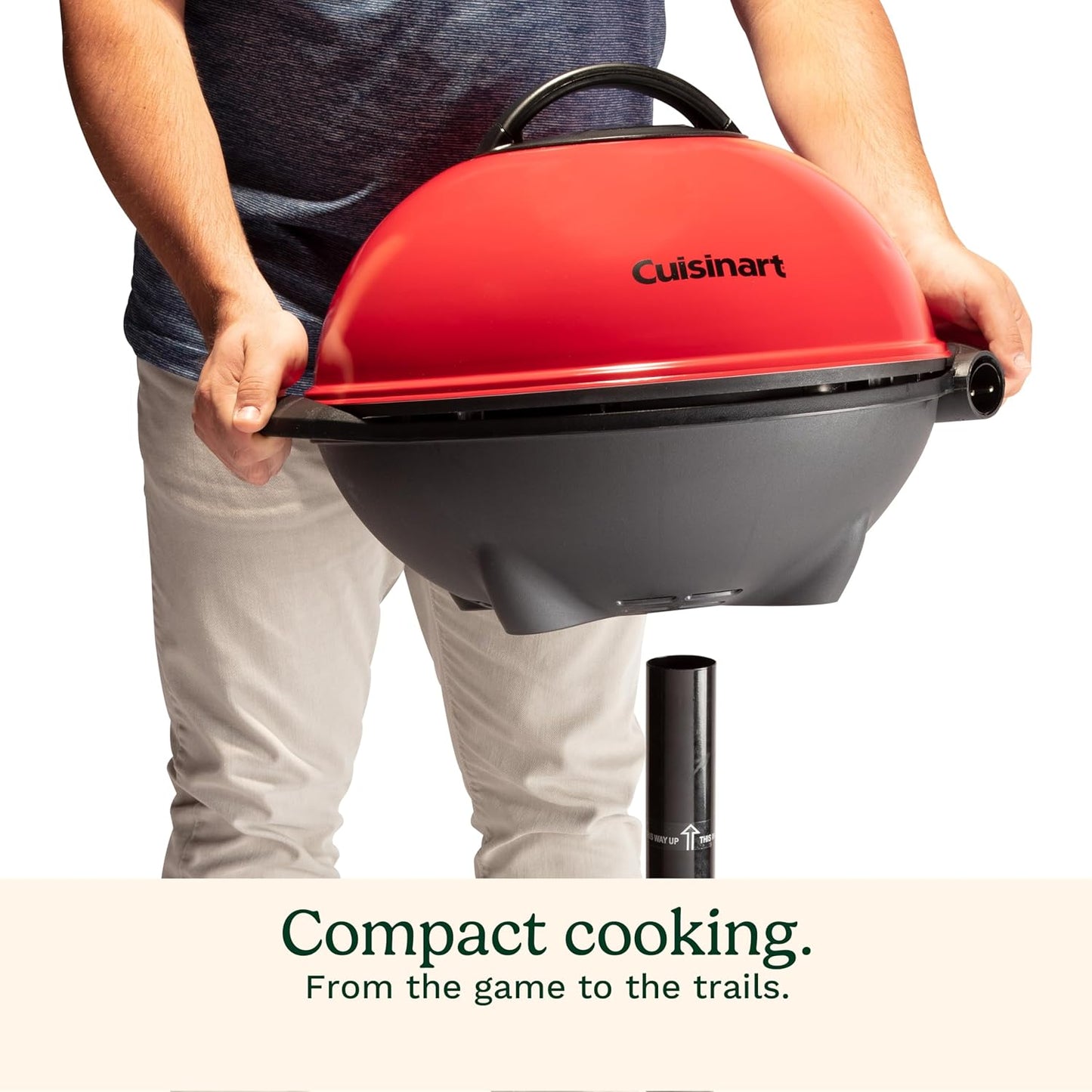 Cuisinart Indoor/Outdoor Electric Grill, 2-in-1 Portable BBQ with Nonstick Cooking Surface, Electric Grill Outdoor with Adjustable Heat, Stand/Tabletop Options for Cookouts, Barbecues, Small Spaces