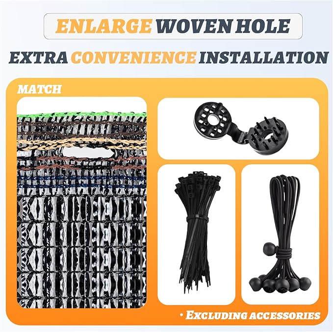 Cool Area 40% 8x10ft Sunblock Shade Cloth Cover Mesh UV Resistant Net for Garden Flower Plant Greenhouse, Black