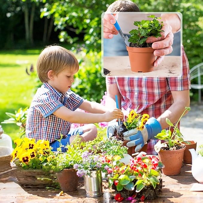 Mini Gardening Tools, 3Pcs Stainless Succulent Tools Kit Shovel Rake Trowel, 2 Colors Hand Shovel for Gardening for Indoor Small Plants, Succulents, Potted Plants, Bonsai (Pink)