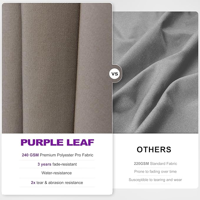 PURPLE LEAF 8' X 10' Left-right Tilting Outdoor Patio Umbrella Swivel Offset Cantilever Heavy Duty Rectangle Aluminu Umbrella with UV Resistant for Deck Pool Patio Backyard, Ash Mocha