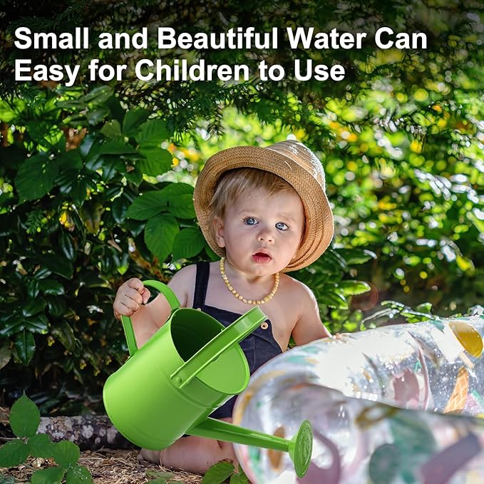 Finderomend Watering Can, Metal Watering Can 1.5L/51oz, Iron Art for Watering Bucket Home Office Small Portable Indoor Watering Equipment (Green)