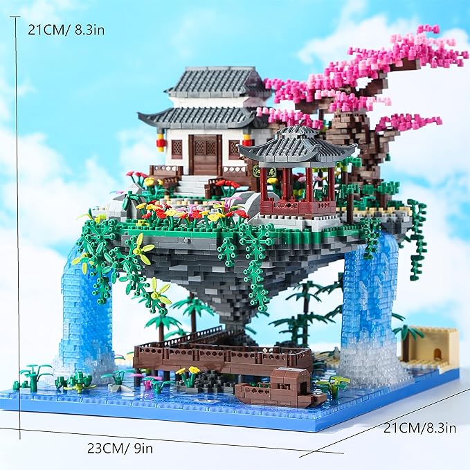 Cherry Blossom Tree Building Set with Gift Box, Original Music Cherry Blossom Tree House(Type :Symphony), Japanese Sakura Tree House Lights Building Kit3320 Pcs, Cherry Bonsai Building Set.
