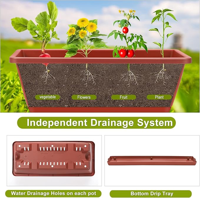 Tuenort Vertical Raised Garden Bed 4 Tiers Planter Box Freestanding Garden Planter with 4 Container Boxes for Growing Vegetables Herbs Flowers on Patio Balcony Red