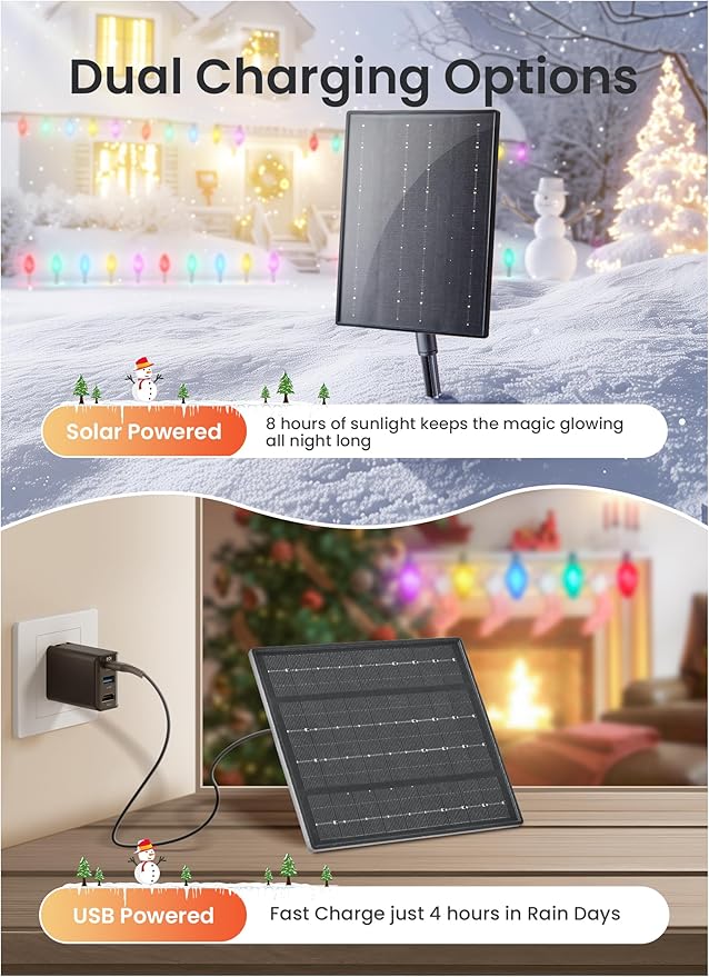 Minetom 2 Pack Solar Double C9 Strawberry Pathway Lights Outdoor - Total 32FT 20 LED C9 Christmas Lights Outdoor with Timer, 8 Modes, Solar Christmas Outside Decorations for Lawn, Multicolor