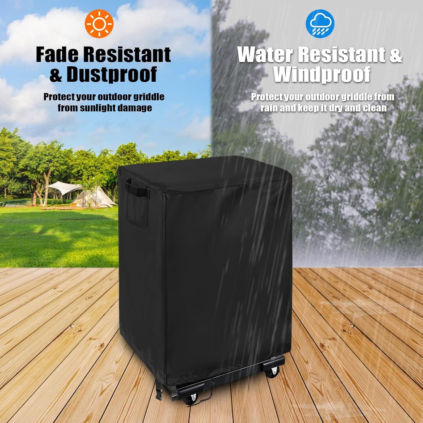 2 Burner Gas Grill Cover 32 Inch, Waterproof Cover for Char-Broil 463673519 Gas Grill, Protective Outdoor Grill Cover for Weber Nexgrill with Collapsed Side Tables