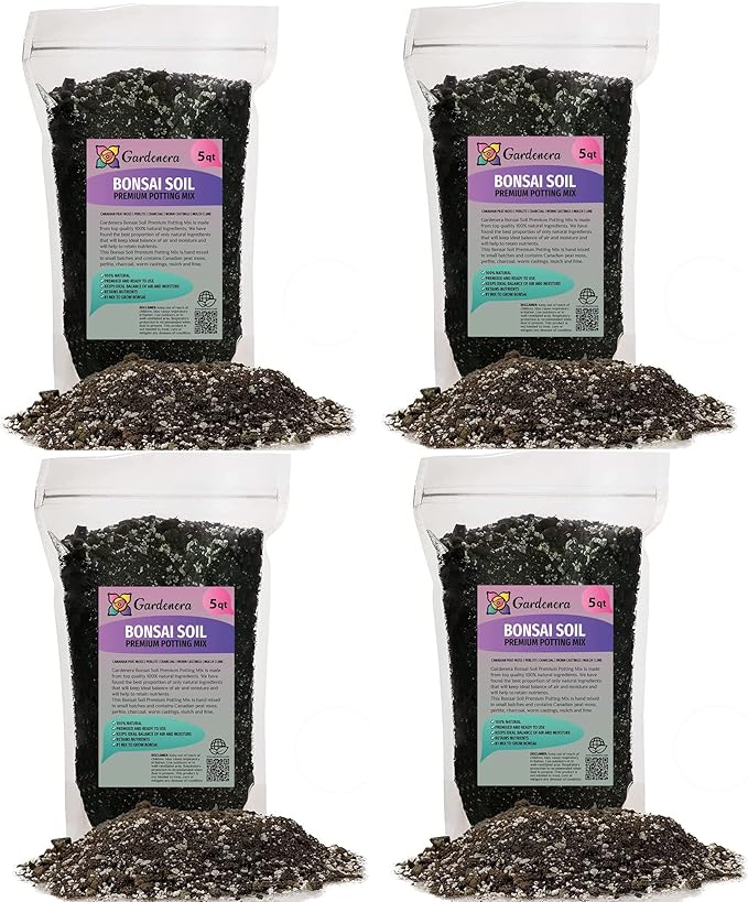 Bonsai Soil Premium Potting Mix - 20 Quart - Trusted by Bonsai Enthusiasts for Exceptional Results and Healthier Trees (4 Bags of 5 Quart)
