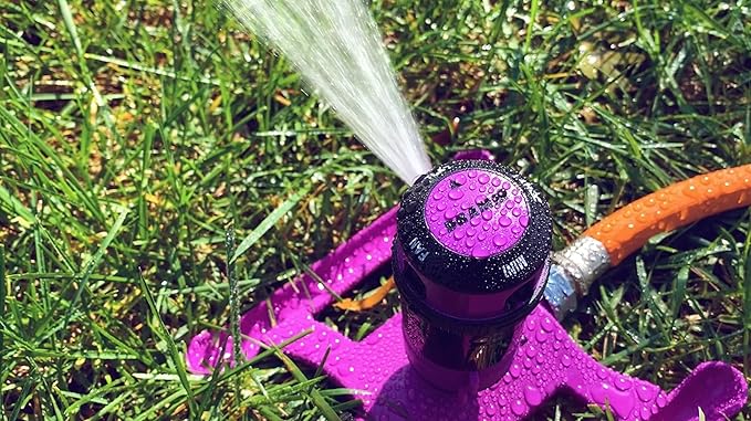 Dramm ColorStorm Gear Drive Sprinkler on Heavy Duty,Durable Metal Base, 4 Patterns, Ideal for Small, Medium & Large Areas with Pass Through Feature, Red, 40 Foot Diameter