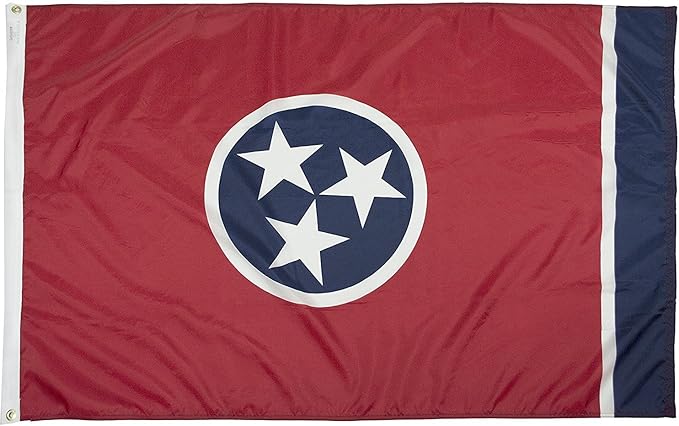 FlagSource Tennessee Nylon State Flag, Made in the USA, 3x5'