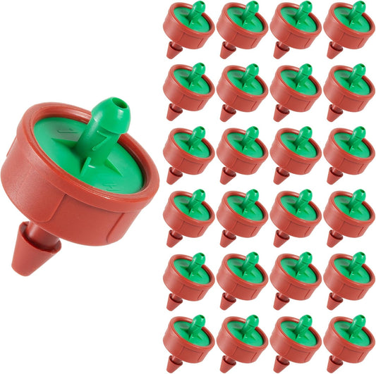 30 Pcs 0.25 GPH Pressure Compensating Irrigation Spot Drippers,Constant Flow Barb Outlet Watering Dripper Emitters Heads Parts for 1/4 Inch Watering Tubing Line for Garden Pots Plant Irrigation System