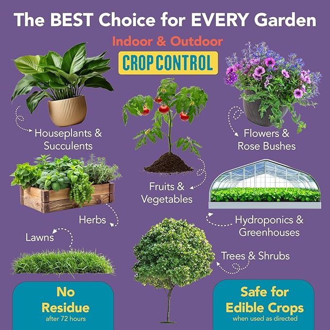 Trifecta Crop Control Super Concentrate All-in-One Natural Pesticide, Fungicide, Miticide, Insecticide, Help Defeat Spider Mites, Powdery Mildew, Botrytis, Mold and More on Plants 32 OZ