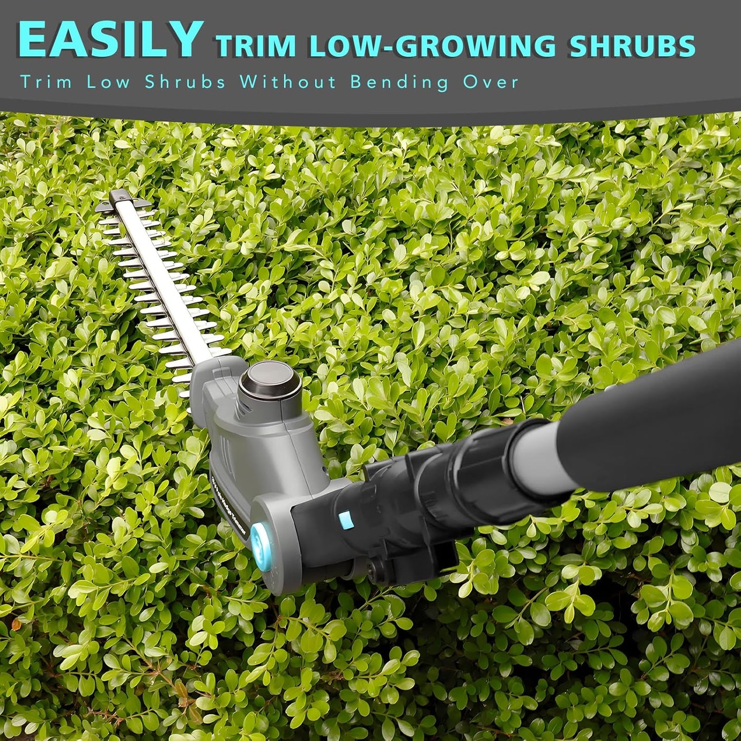 20V Cordless Telescopic Pole Hedge Trimmer Long Reach Extendable Hedge Cutter - 1x 2.0AH Battery, Shoulder Strap, Fast Charger - for Hedges, Branches