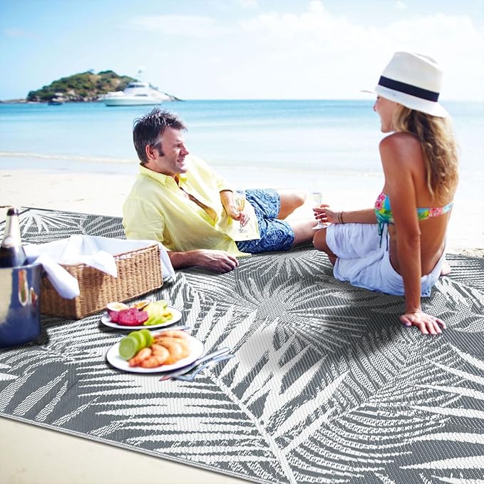 HiiARug Outdoor Rug 5x7Ft Outdoor Plastic Straw Rug Waterproof Outdoor Rugs for Patios Clearance Indoor Outdoor Rug for Patio Decor Porch Camping