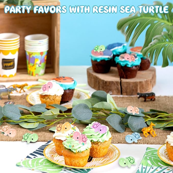 150PCS Luminous Mini Resin Turtles Sea Turtles Figurines Glow in The Dark, Cute Tiny Turtles Bulk for Cake Toppers Ocean Animal Theme Decor Garden Micro Landscape DIY Hidden Game (6 Colors)