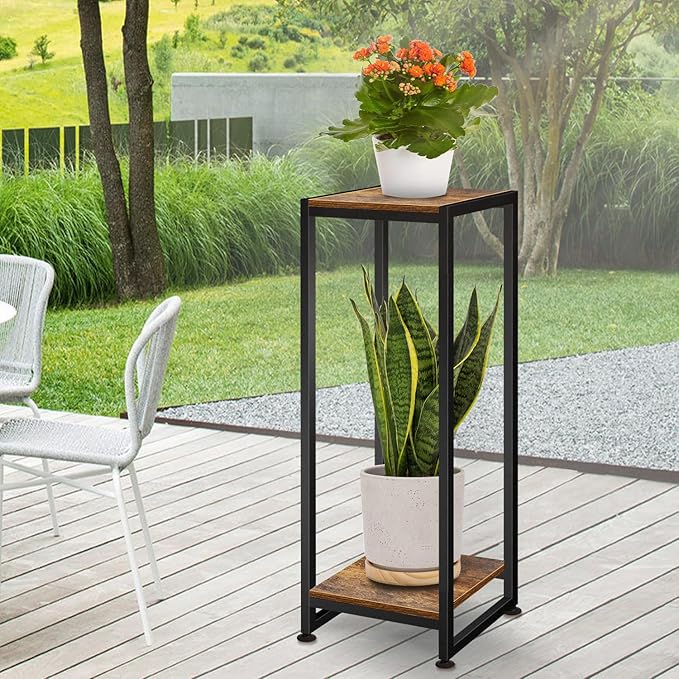 Plant Stand Indoor, 31.5'' Tall Wood Plant Stands Heavy Duty Pedestal Stand for Indoor Outdoor, Modern Corner Flower Stand for Patio, Living Room, Balcony