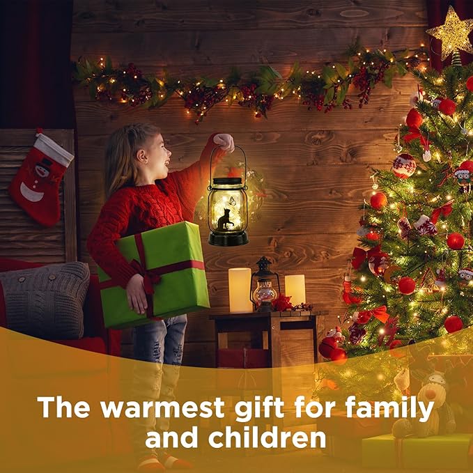 Cat Solar Lanterns Cat Gifts for Women Men Cat Lovers Gifts Hanging Cat Lanterns with Stake for Yard Lawn Garden Decor Black Cat Lantern