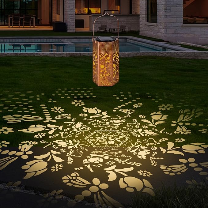 Dragonfly Solar Lanterns Outdoor Waterproof - Birthday Gifts for Women, Men, Mom, Mothers Day Gifts, Solar Lights Outdoor Hanging Garden Decor for Outside, Patio, Outdoor, Yard, Lawn, Balcony