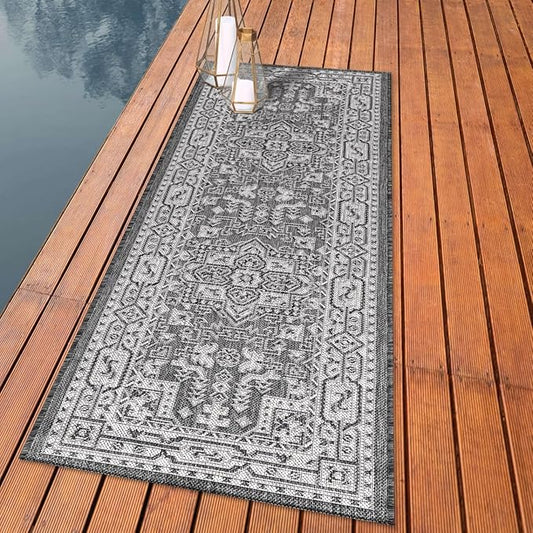 Keen Home Design Terrace Outdoor Runner Rug - 2x6 Washable Indoor/Outdoor Rug for Patio, Kitchen, Balcony, Beach, Garden, Deck and Porch, Size: 2'2"x5'7"