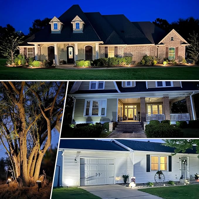 Solar Spot Lights Outdoor Waterproof 10 Pack IP65, 63 LED 3 Lighting Modes Spotlights for Yard Garden House Garage Pathway