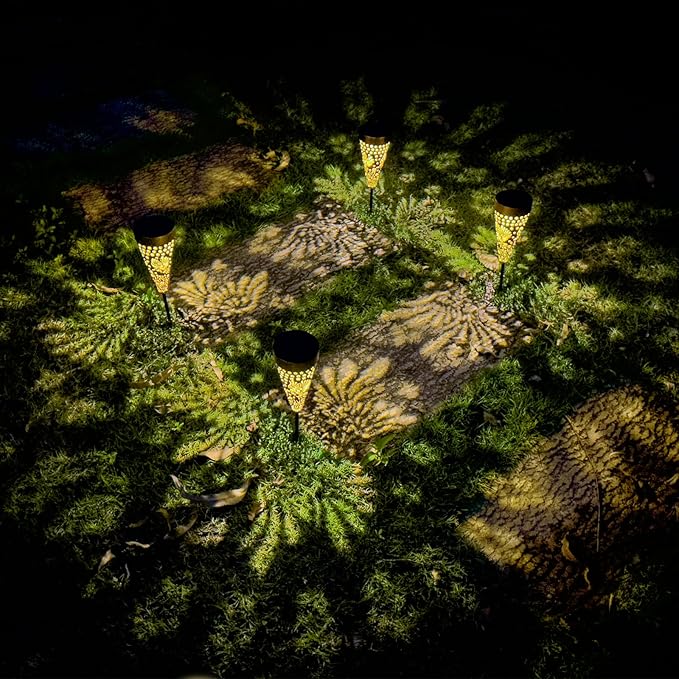 4-Pack Hummingbird Outdoor Decor Solar Pathway Lights, Metal Landscape Lighting for Outside Use: Patio, Yard, Lawn, Backyard, Walkway, Driveway – Gifts for Women, Mother, Grandmother