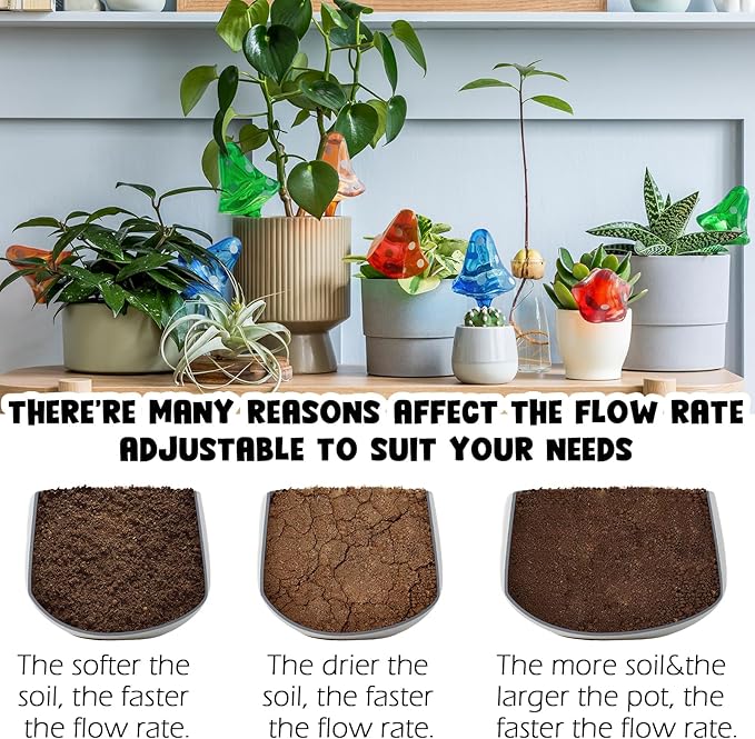 Plant Self Watering Globes Bulbs Planter Insert Automatic Plastic Watering Devices Plant Waterer Spikes for Indoor Outdoor,Self Irrigation System Lasts for One Week