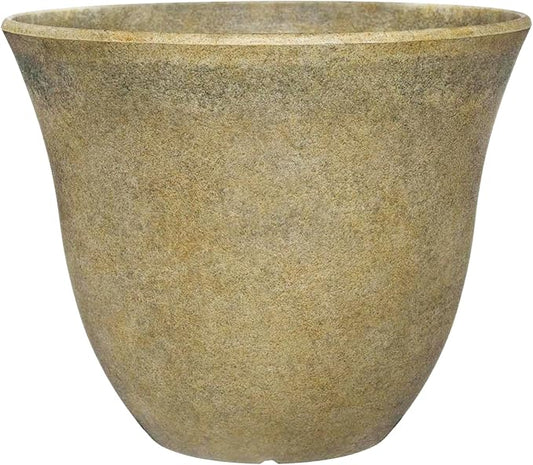 Classic Home and Garden Honeysuckle Resin Flower Pot Planter, Fossil Stone, 15"