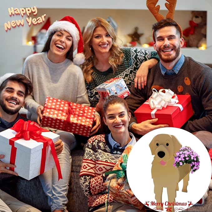 Golden Retriever Dog Planter Plant Pots,Cute Garden Dog Flower Planter,Large Dog Planters Birthday Gifts for Women,Office,Indoor/Outdoor Decor（9.84 * 8.66 * 17in）