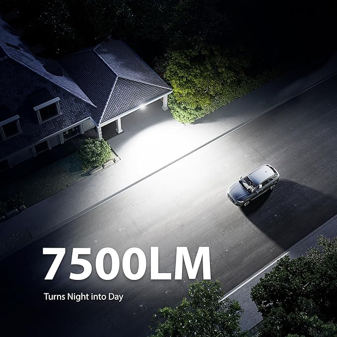 Onforu 75W LED Motion Sensor Outdoor Lights, Dusk to Dawn Flood Light Outdoor Motion Sensor, Hardwired Security Lights Floodlights Outside 7500LM 6500K Daylight IP65 Waterproof (Black)