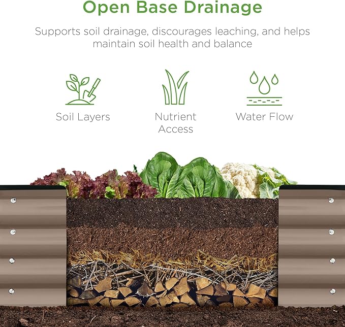 Best Choice Products 8x2x1ft Outdoor Metal Raised Garden Bed, Oval Deep Root Planter Box for Vegetables, Flowers, Herbs, and Succulents w/ 108 Gallon Capacity - Taupe