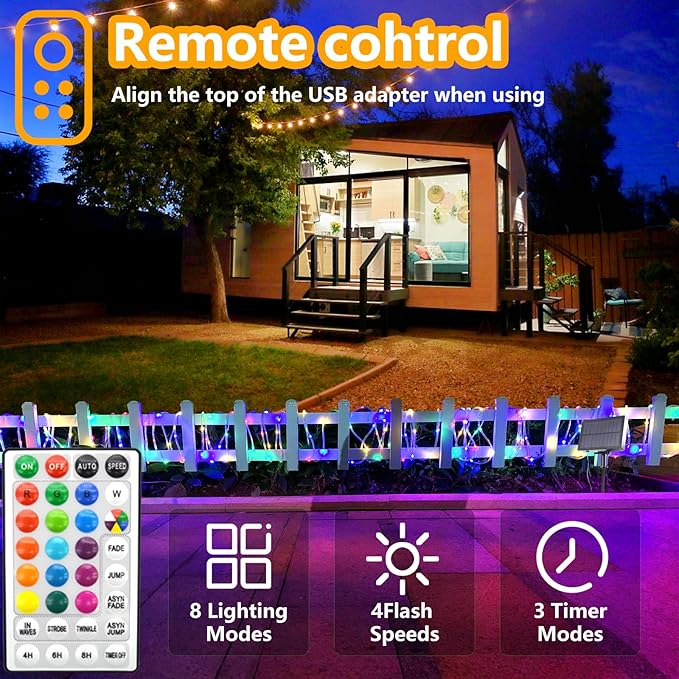 33Ft LED Rope Lights Outdoor Plug in, 16 Color Changing String Lights Indoor with Remote, 8 Modes Waterproof Fairy Lights for Outside Garden Patio Party Wedding Christmas Decoration