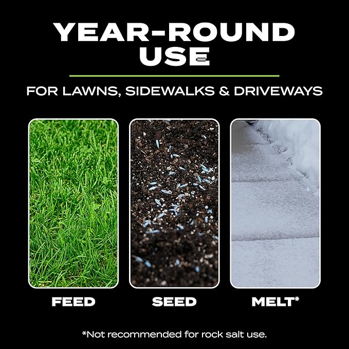 Scotts Whirl Hand-Powered Spreader for Grass Seed, Fertilizer, Salt, Ice Melt, Handheld Spreader Holds up to 1,500 sq. ft. Product