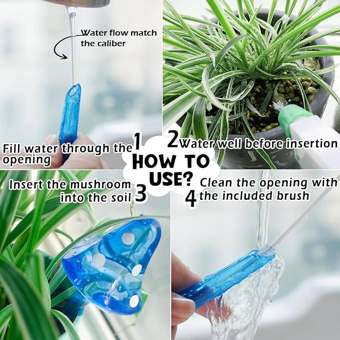 Plant Self Watering Globes Bulbs Planter Insert Automatic Plastic Watering Devices Plant Waterer Spikes for Indoor Outdoor,Self Irrigation System Lasts for One Week