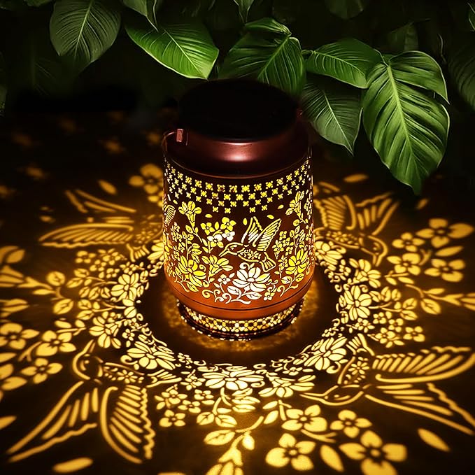 Hummingbird Solar Lanterns Outdoor Waterproof, Mothers Day Gifts Birthday Gifts for Women Mom Grandma Sister, Hanging Solar Lantern Garden Decor for Outside Yard Patio Porch Pathway Lawn Balcony