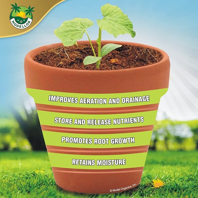 MODELLOR (10 lb) Premium Super Washed Coco Coir Brick, High Yield 18 to 20 gallons, Seed Starter, Organic, pH Balanced, Gardening, Indoor, Outdoor use