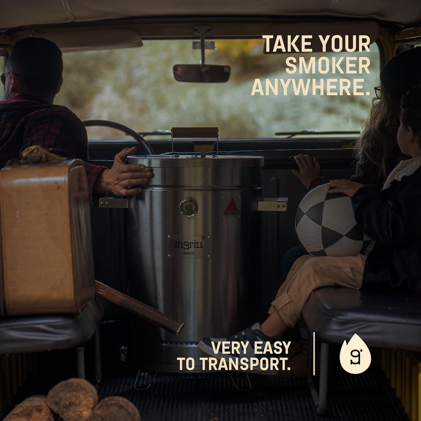 Charcoal Grills - Basic 40 lbs - Stainless Steel Smoker Grill 3-in-1 for Cooking & Home BBQ - Portable Vertical Smoker Barrel for Outdoor & Camping - Meat Grill with Thermometer & Accessories