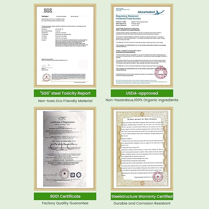 5x2x1.4 Ft Raised Garden Bed, Planter Box Outdoor with Rubber Edge Zinc-Aluminum-Magnesium Stainless Steel Durable Metal Garden Beds Kit for Vegetables, Flowers, Herbs and Succulents, Light Green