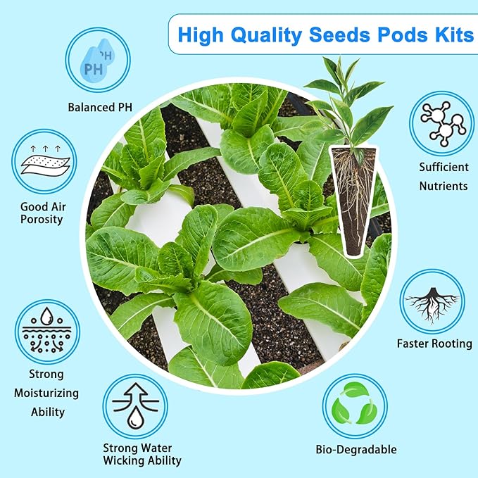 161PCS Hydroponic Pod Kit for Aerogarden and All Brands Growing System, Grow Anything Kit with 40 Grow Sponges, 40 Grow Baskets, 40 Grow Domes, 40 Pod Labels, 1 Tweezer, Herb Garden Planter Indoor Kit