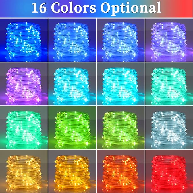ANJAYLIA 99FT 300 LED Color Changing Rope Lights, 18 Colors Outdoor String Lights with Plug & Remote, Led Rope Lights Outdoor Waterproof, Christmas Lights for Bedroom Deck Halloween Decorations