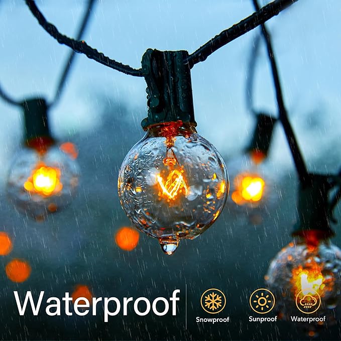 Brightown G40 Replacement Light Bulbs, 5W Clear Globe Bulb fits E12 C7 Candelabra Screw Base Sockets, 1.5 Inch Dimmable Light Bulbs for Indoor Outdoor Patio Decor, Pack of 50