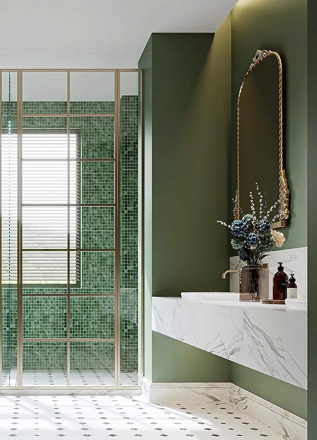 Dimoon 236''x15.7'' Green Skin Peel and Stick Wallpaper Contact Paper Modern Self Adhesive Wall Paper Removable Renter Friendly Textured Solid Color Vinyl Roll (236''x15.7'',Dark Green Skin)