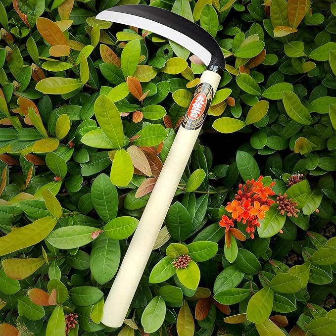 Japanese Weeding Sickle Garden Tool - Garden Hand Weeder Sickle Tool,Scythe Tool for Gardening,Manual Grass Sickle Carbon Steel Blade Cutter Gardening Quick Work (Weeding Sickle)