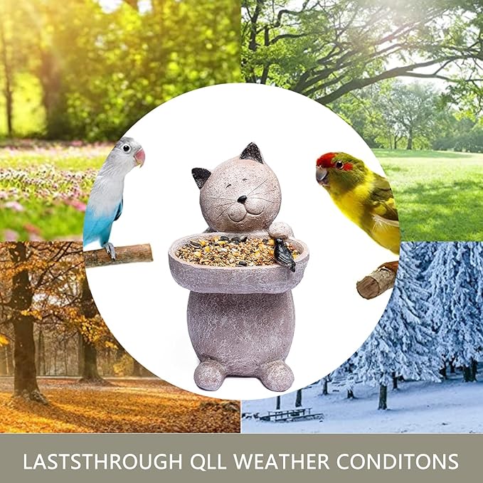 Cat Garden Statue Outdoor Decor Sculptures 12.3 Inch Height Figurine Gardening Lawn Ornament Gifts for Women