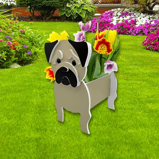 Pug Dog Planter Plant Pots,Cute Garden Dog Flower Planter,Dog Planters Birthday Gifts for Women,Office,Indoor/Outdoor Decor（9.45 * 7.17 * 10.87in）