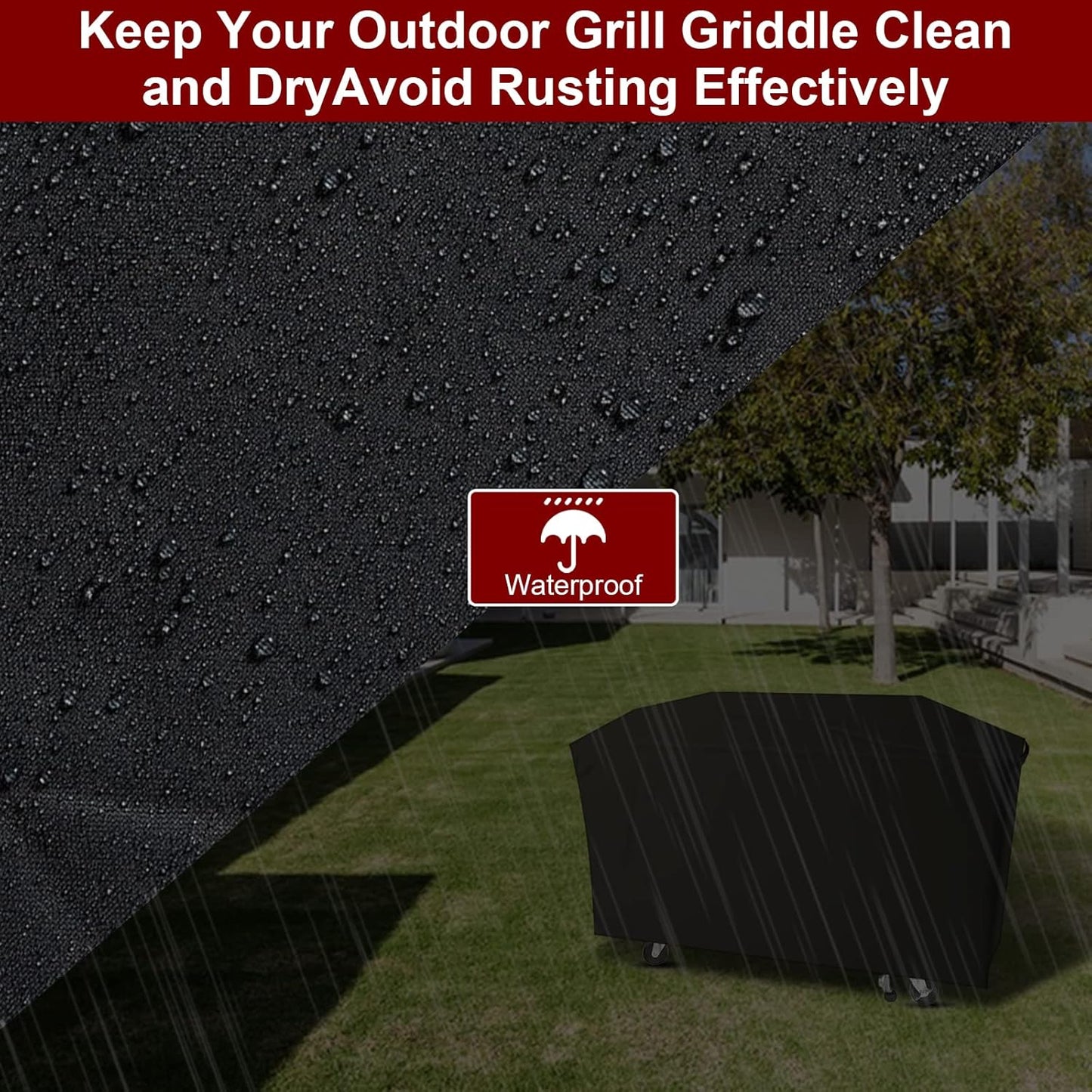 Grill Cover for Royal Gourmet GD401 GD402 4-Burner Gas Grill Griddle Combo,Outdoor Flat Top Griddle Cover for Royal Gourmet GD401C GD403 4 Burner Griddle - 66 X 23 X 36 Inch