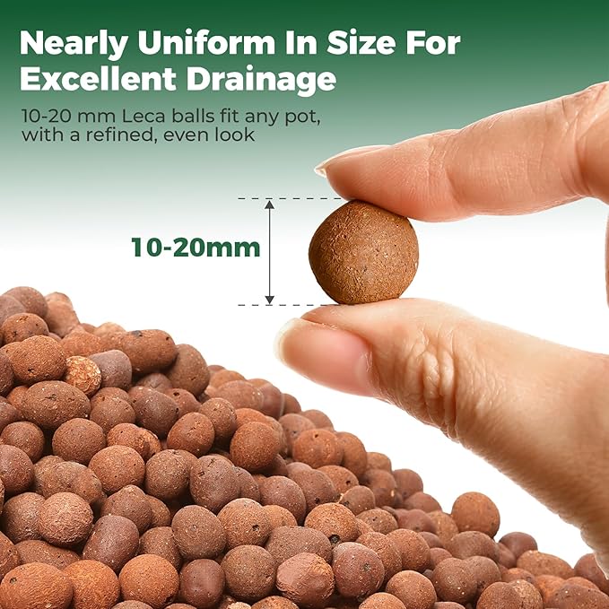 T4U Leca Clay Pebbles for Plants, 4 LBS 10-20 mm Clay Balls for Indoor Plants, Natural Clay Pebbles for Orchid Potting Mix, Hydroponic, Leca Pots, Plant Drainage, Garden Soil