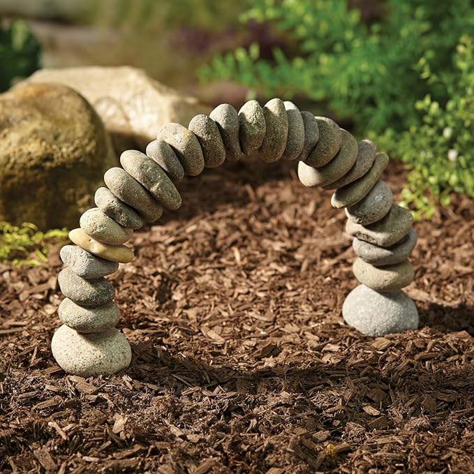 Rock Cairn Arch Sculpture Natural River Stone Arch Zen Garden Decor Statue Rocks Stacked