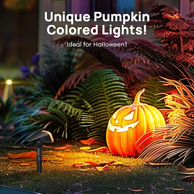Linkind Solar Spot Lights Outdoor, Color Changing Solar Lights with 10 Lighting Modes and Waterproof IP67, Ideal for Yard, Garden Decoration (4 Pack, Multicolor)