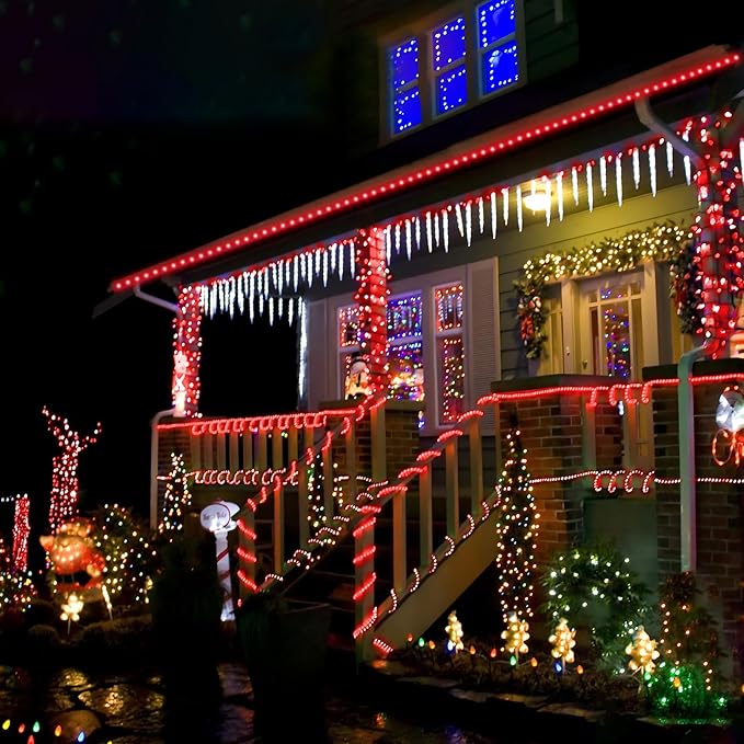 100ft LED Rope Lights Outdoor, 720 LED Connectable and Flexible Tube Lights with 8 Modes, Waterproof LED Rope Lighting for Garden, Patio, Pool, Bedroom, Party, Indoor Outdoor Christmas Decor (Red)