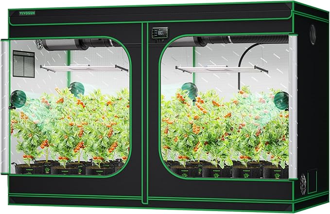 VIVOSUN S105 10x5 Grow Tent, 120"x60"x80" High Reflective Mylar with Observation Window and Floor Tray for Hydroponics Indoor Plant for VSF6450